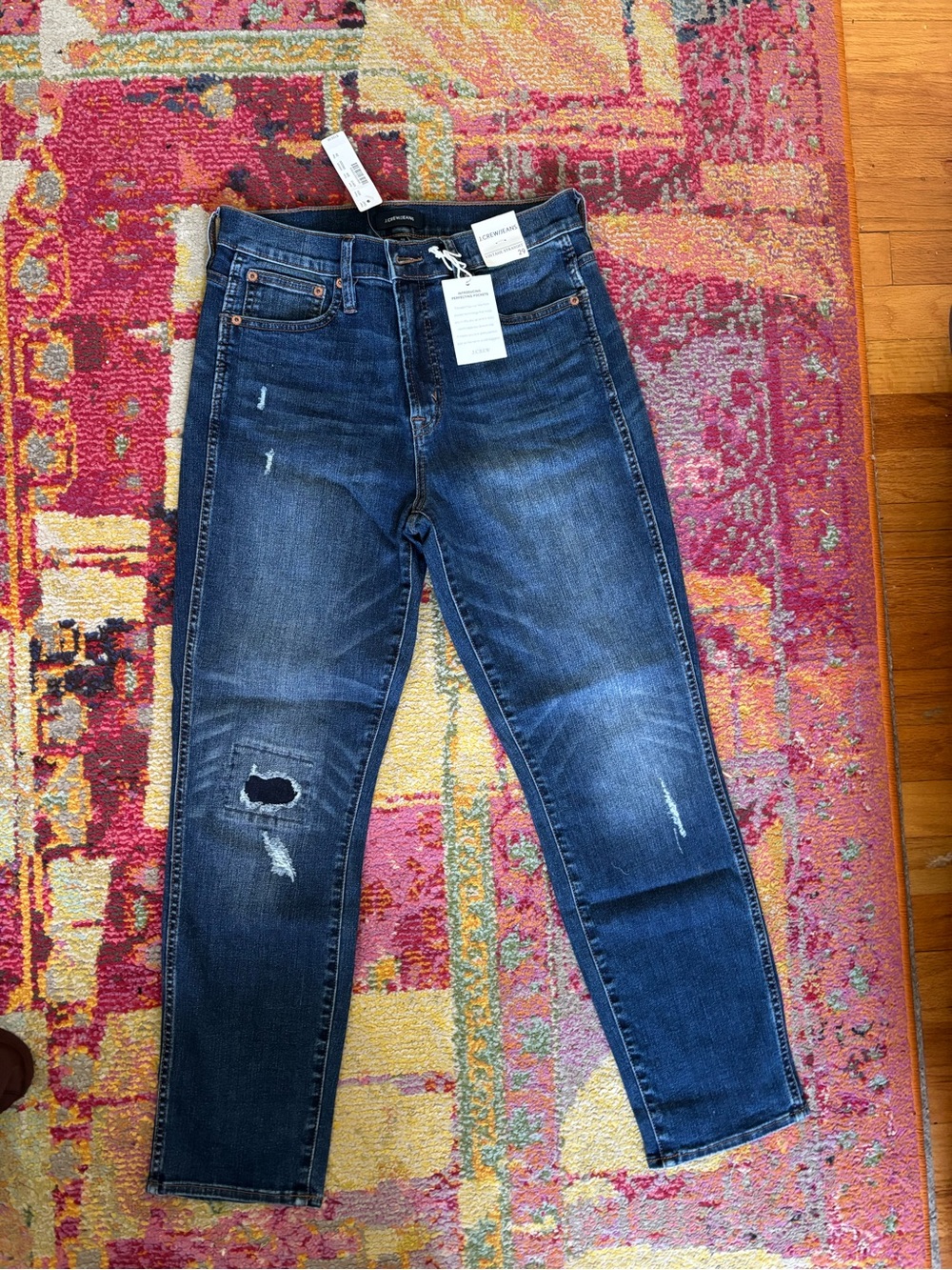 Jcrew Women’s Dark Blue Distressed Jeans